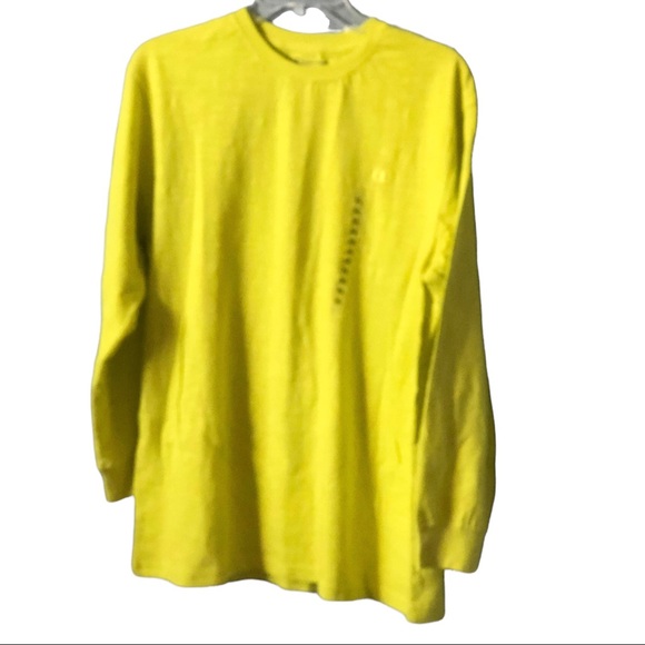Champion Mens neon yellow Longsleeved Crewneck t-shirt Size XL - Picture 11 of 12